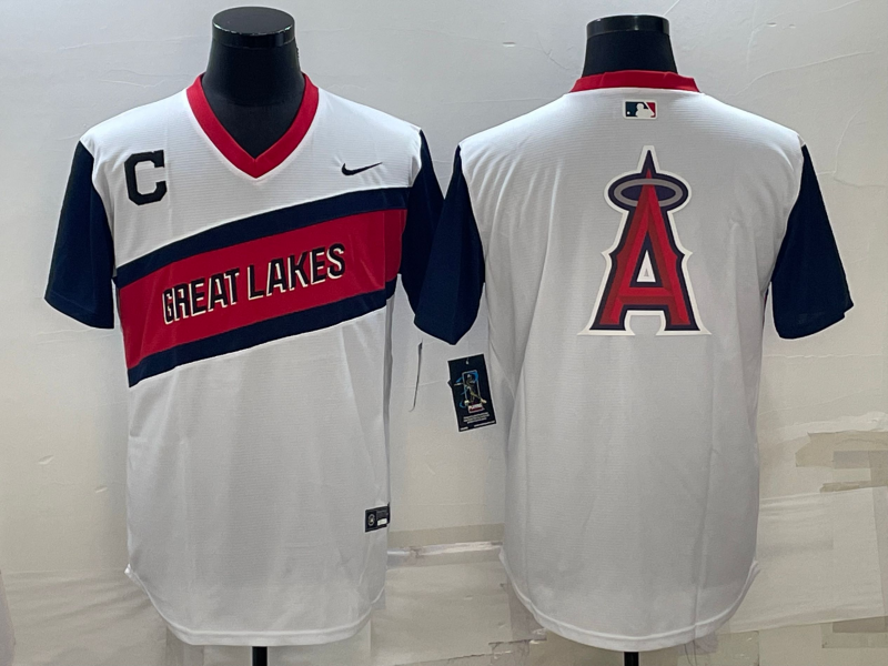 Men's Los Angeles Angels White Replica Game Jersey baseball jersey product view 1