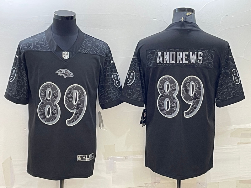 Men's Baltimore Ravens Mark Andrews #89 Black RFLCTV Limited Jersey1 football jersey product view 1