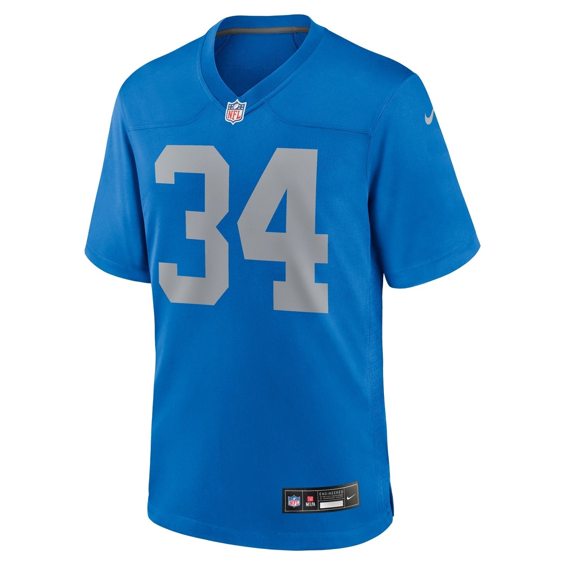 Alex Anzalone Detroit Lions Nike Alternate Game Jersey - Blue football jersey product view 2