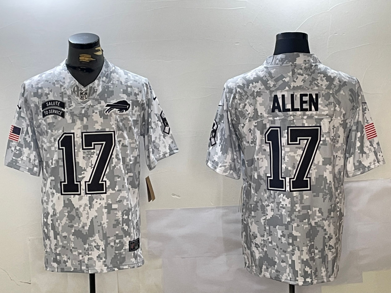 Men's Buffalo Bills Josh Allen #17 Arctic Camo 2024 Salute to Service Limited Jersey1 football jersey product view 1