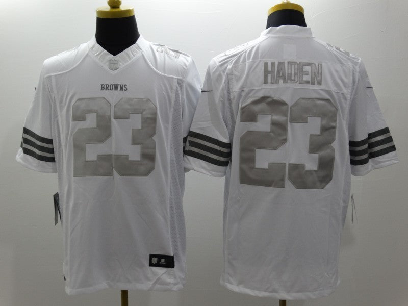 Men's Cleveland Browns Joe Haden #23 White Game Jersey1 football jersey product view 1
