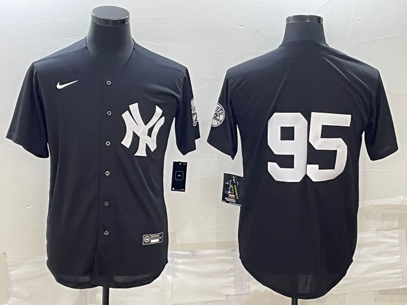 Men's New York Yankees Oswaldo Cabrera #95 Black Replica Player Name Jersey1 baseball jersey product view 1