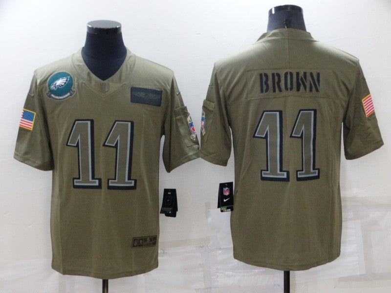 Men's Philadelphia Eagles A.J. Brown #11 Brown Game Jersey1 football jersey product view 1