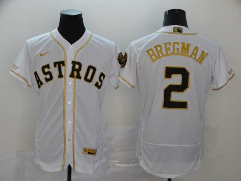 Men's Houston Astros Alex Bregman #2 White Authentic Game Jersey1 baseball jersey product view 1