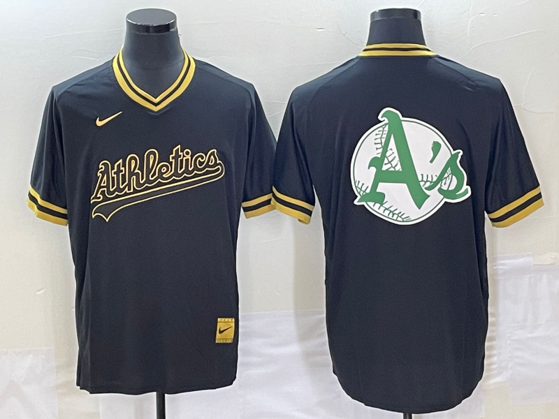 Men's Oakland Athletics Black Replica Team Jersey baseball jersey product view 1
