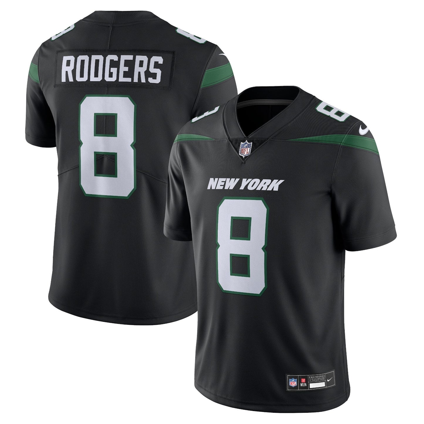 Aaron Rodgers New York Jets Nike Vapor Untouchable Limited Jersey - Black football jersey product view 1