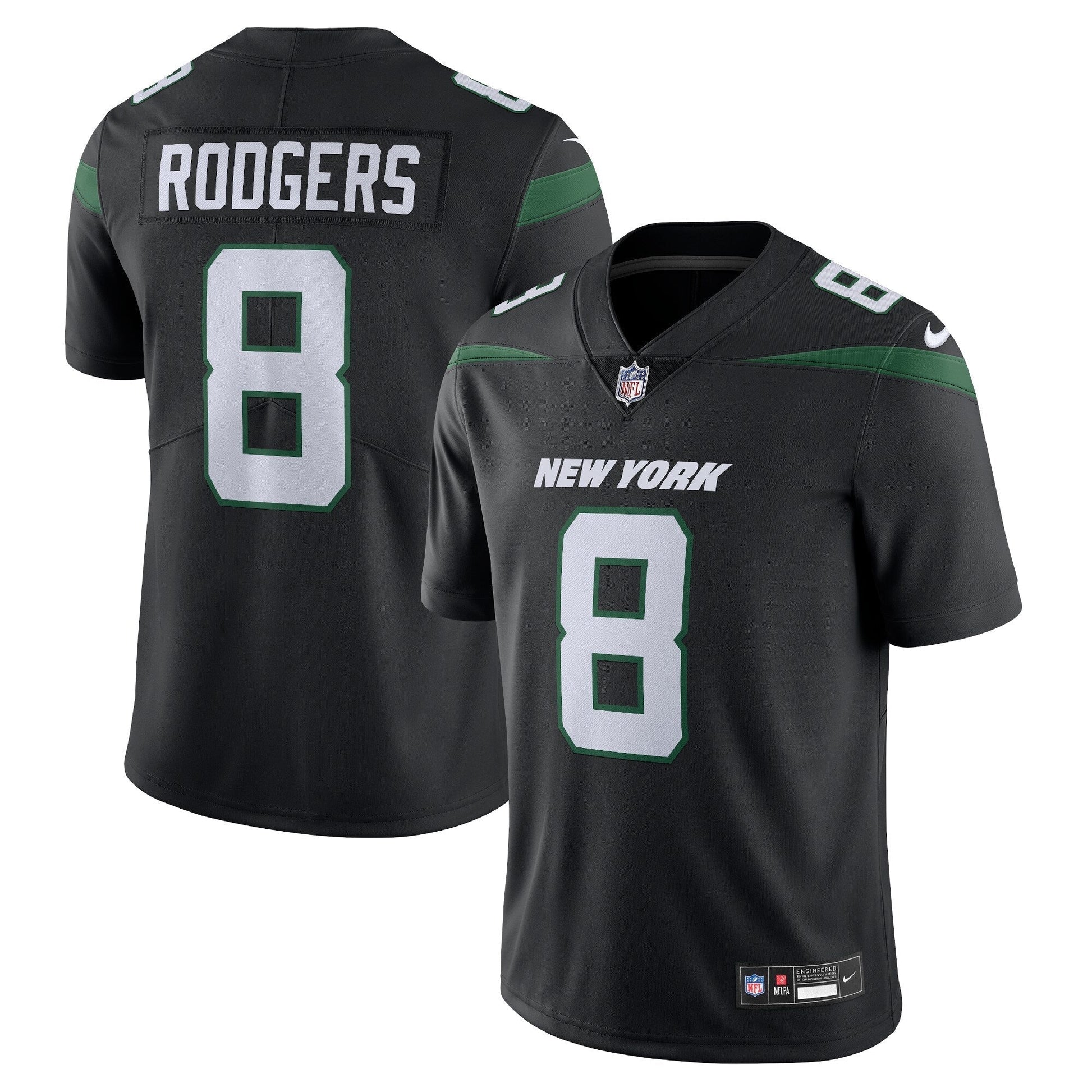 Aaron Rodgers New York Jets Nike Vapor Untouchable Limited Jersey - Black football jersey product view 1