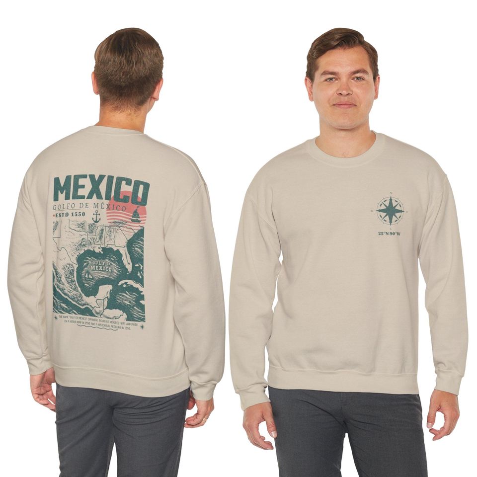 Gulf of Mexico Golfo de Mxico 1550 Retro Vintage Art - Adult & Kids T-Shirts, Sweatshirts & Hoodies apparel design preview 1