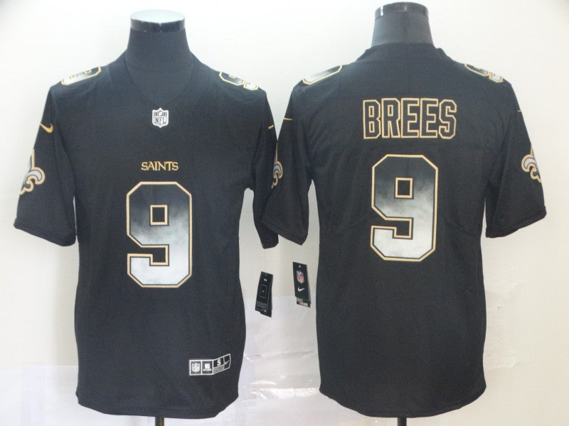 Men's New Orleans Saints Drew Brees #9 Black Player Game Jersey1 football jersey product view 1