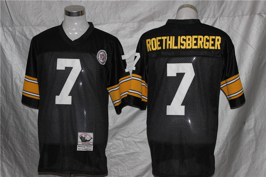 Men's Pittsburgh Steelers Reebok Roethlisberger Black Legacy Replica Jersey1 football jersey product view 1