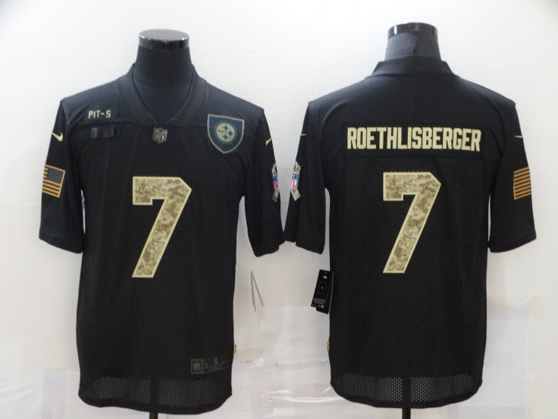 Men's Pittsburgh Steelers #7 Ben Roethlisberger Black Game Player Jersey1 football jersey product view 1