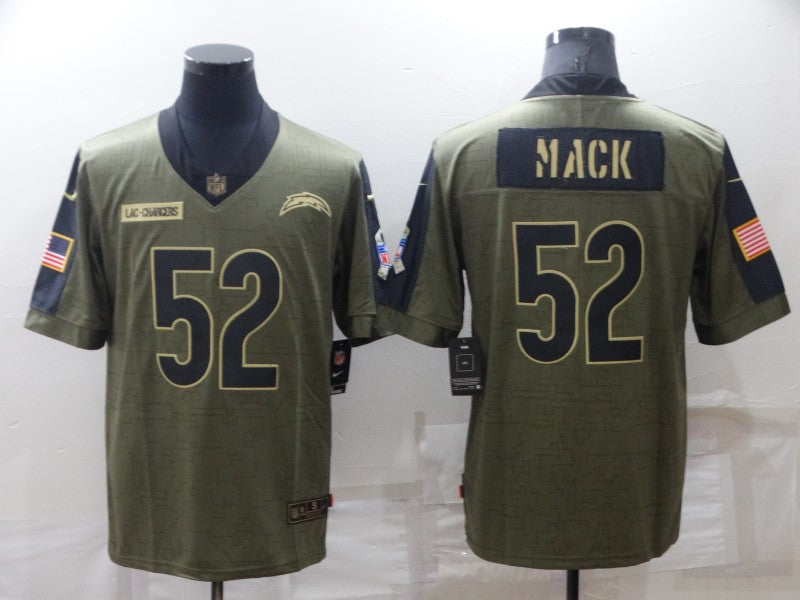 Men's Los Angeles Chargers Khalil Mack #52 Brown Game Jersey1 football jersey product view 1