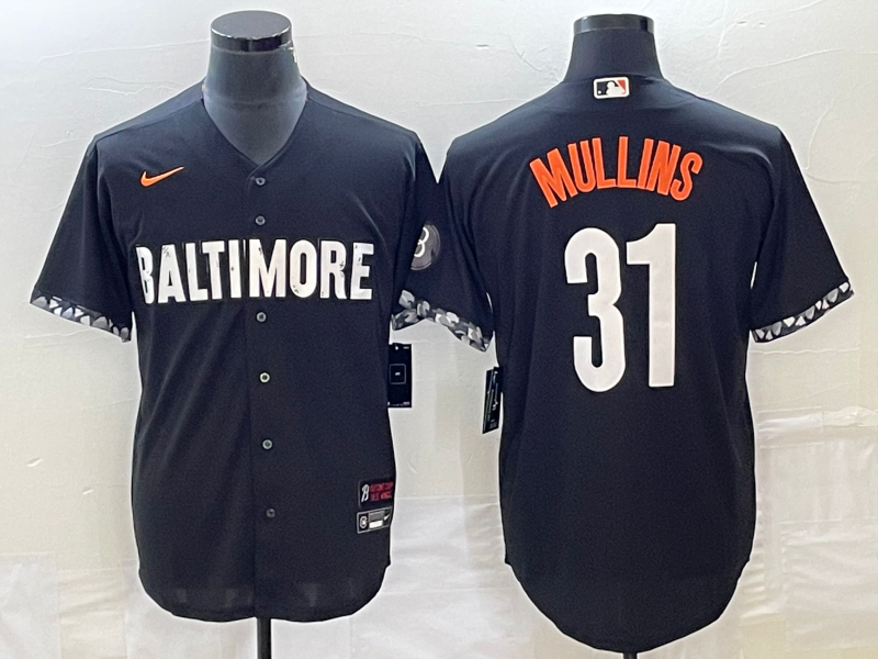 Men's Baltimore Orioles Cedric Mullins #31 Black 2023 City Connect Replica Player Jersey1 baseball jersey product view 1