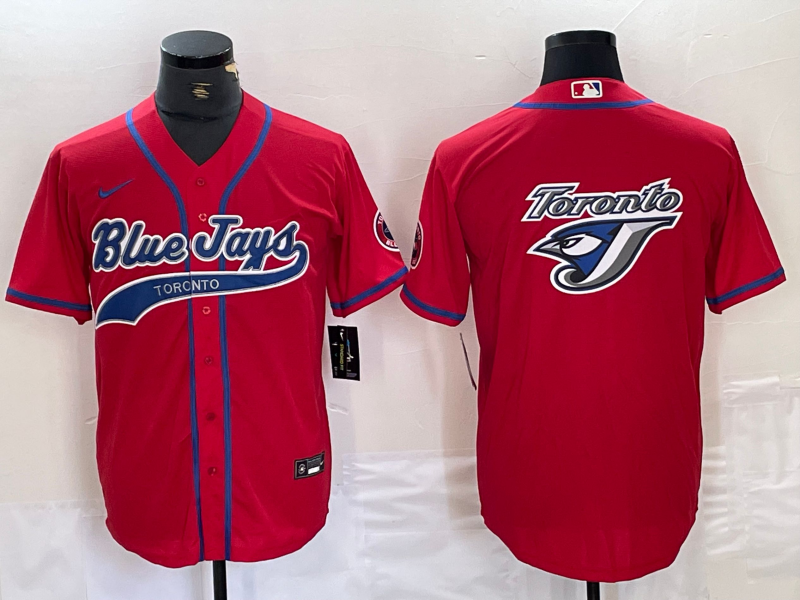 Men's Toronto Blue Jays Red Replica Game Jersey1 Joint Edition baseball jersey product view 1