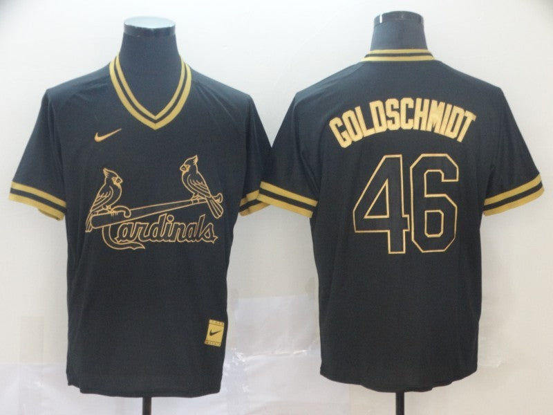 Men's St. Louis Cardinals Paul Goldschmidt #46 Black Replica Baseball Jersey1 baseball jersey product view 1