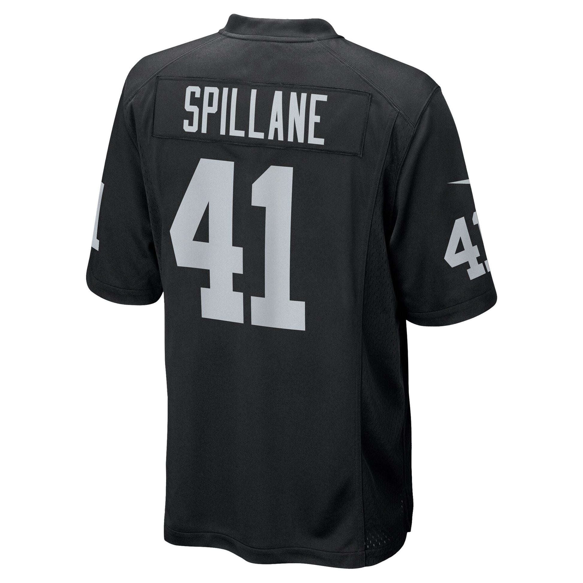 Robert Spillane Las Vegas Raiders Nike Game Jersey - Black football jersey product view 3