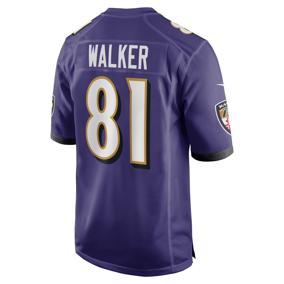 Devontez Walker Baltimore Ravens Nike Team Game Jersey - Purple football jersey product view 3