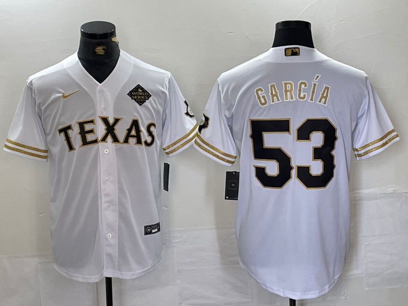 Men's Texas Rangers Adolis Garcia #53 White Limited Player Jersey1 baseball jersey product view 1