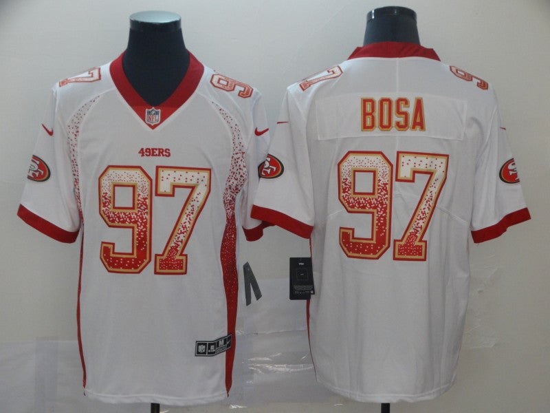 Men's San Francisco 49ers Nick Bosa #97 White Player Game Jersey1 football jersey product view 1