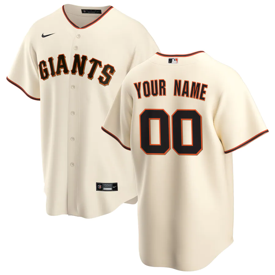 Men's San Francisco Giants Cream Home Replica Custom Jersey baseball jersey product view 1