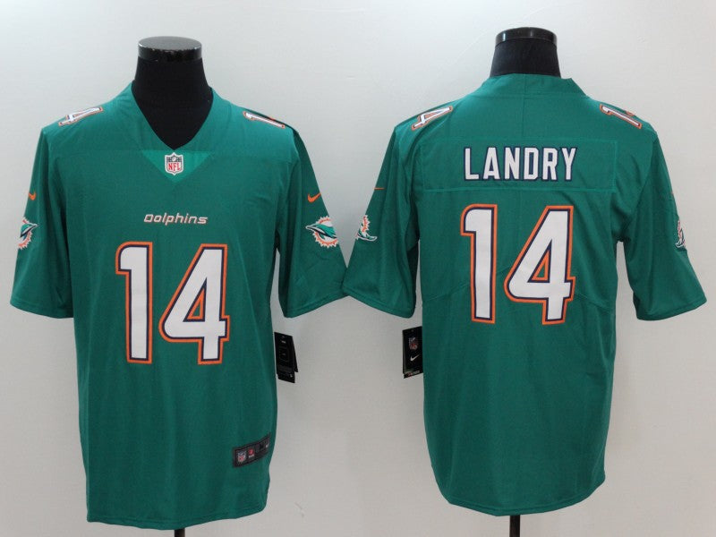 Men's Miami Dolphins Jarvis Landry #14 Green Game Jersey1 football jersey product view 1