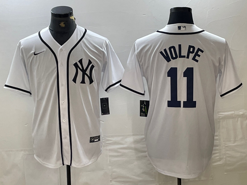 Men's New York Yankees Anthony Volpe #11 White Limited Game Jersey1 baseball jersey product view 1