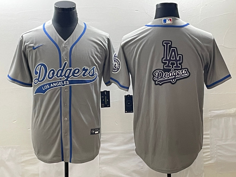 Men's Los Angeles Dodgers Gray Team Jersey1 Joint Edition baseball jersey product view 1