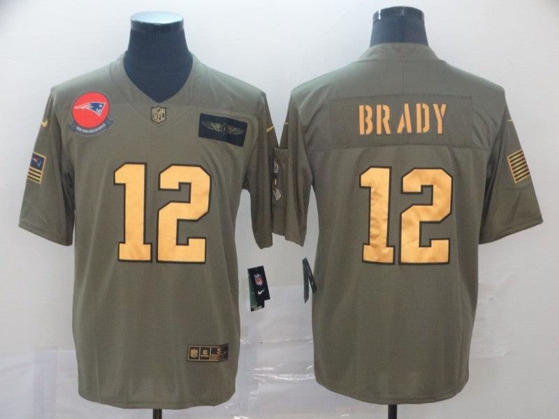 Men's New England Patriots Tom Brady #12 Brown Game Player Jersey1 football jersey product view 1