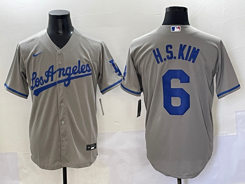 Men's Los Angeles Dodgers Hyeseong Kim #6 Gray Limited Player Jersey baseball jersey product view 1