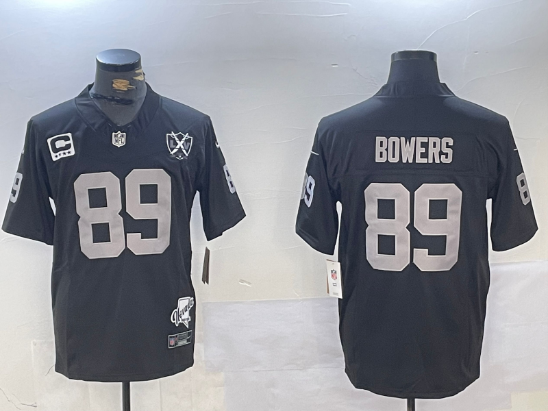 Men's Las Vegas Raiders Brock Bowers #89 Black Game Jersey1 football jersey product view 1