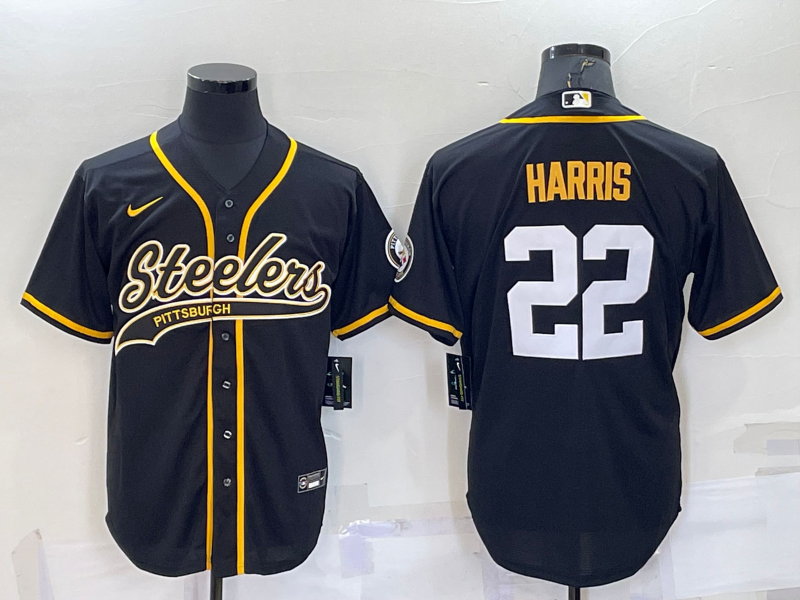 Men's Pittsburgh Steelers Najee Harris #22 Black Player Jersey1 football jersey product view 1