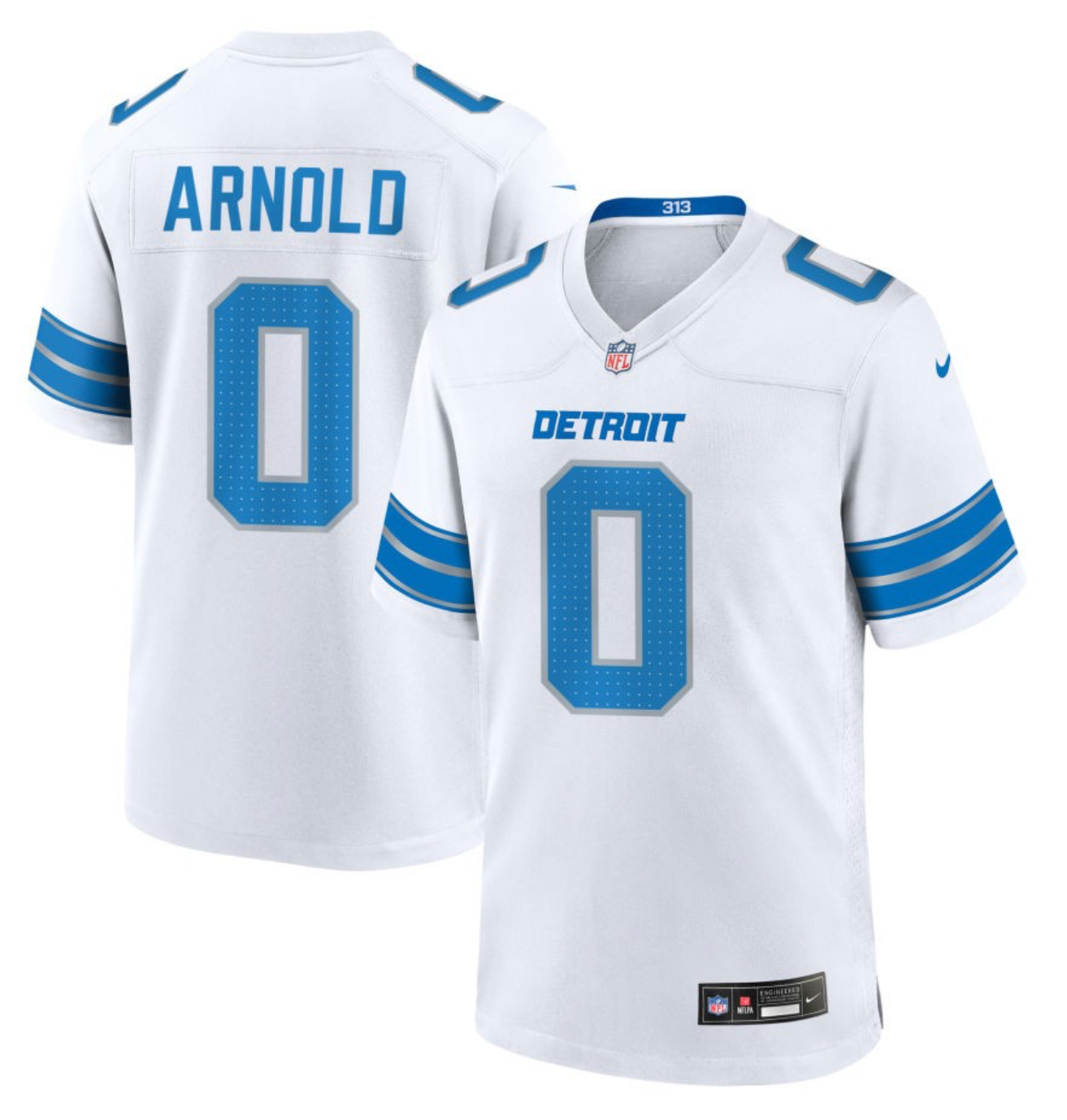 Terrion Arnold Detroit Lions 2024 Jersey football jersey product view 1