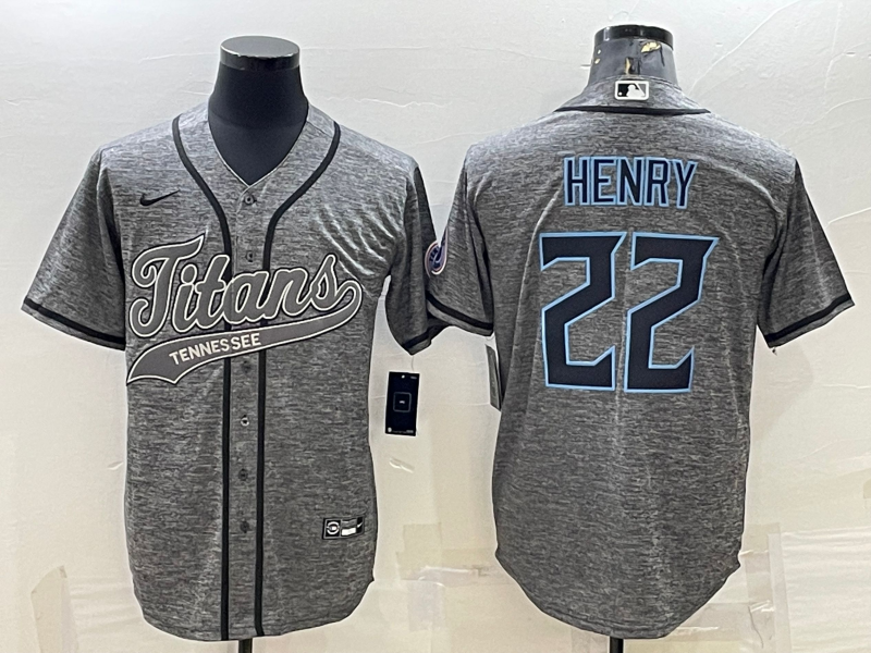 Men's Tennessee Titans Derrick Henry #22 Gray Player Jersey1 football jersey product view 1