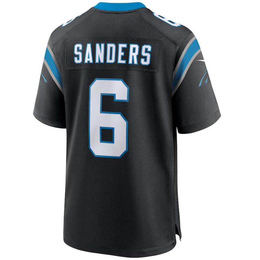 C.Panthers #6 Miles Sanders Black Stitched Player Vapor Game Football Jerseys football jersey product view 1