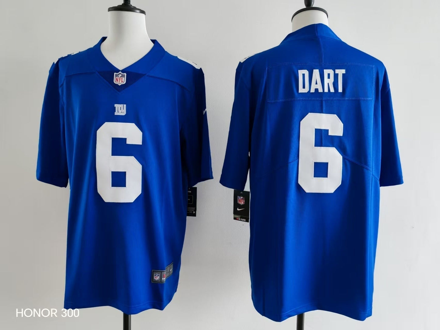 Men's New York Giants Jaxson Dart Jersey-Blue football jersey product view 1