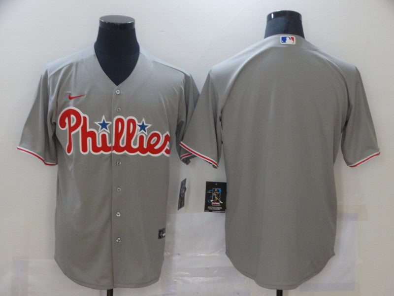 Men's Philadelphia Phillies Gray Replica Blank Jersey1 baseball jersey product view 1