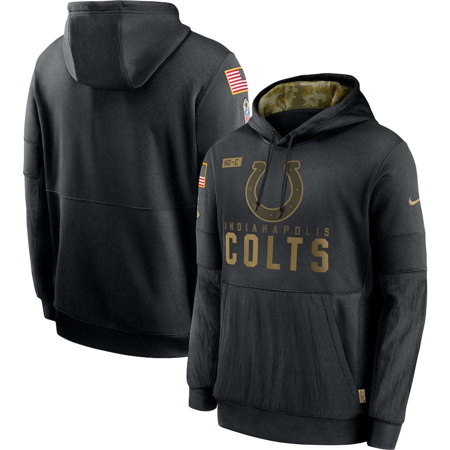 Men's Indianapolis Colts NFL 2020 Salute to Service Hoodie1 Black football jersey product view 1