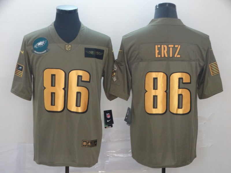 Men's Philadelphia Eagles Zach Ertz #86 Brown Game Player Jersey1 football jersey product view 1