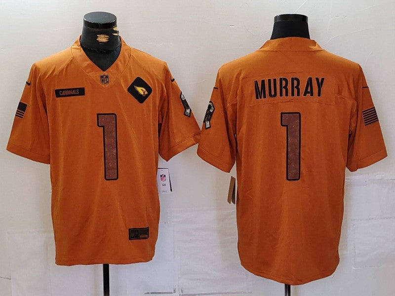 Men's Arizona Cardinals Kyler Murray #1 Brown 2023 Salute To Service Limited Jersey1 football jersey product view 1
