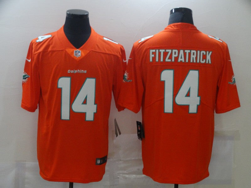 Men's Miami Dolphins Ryan Fitzpatrick #14 Orange Game Jersey1 football jersey product view 1