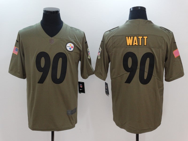 Men's Pittsburgh Steelers T.J. Watt #90 Brown Player Jersey1 football jersey product view 1