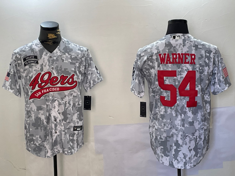 Men's San Francisco 49ers Fred Warner #54 Arctic Camo Salute to Service Limited Jersey1 football jersey product view 1