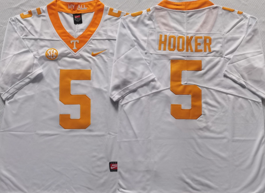 Men's Tennessee Volunteers Hendon Hooker #5 White Player Game Jersey sports jersey product view 1