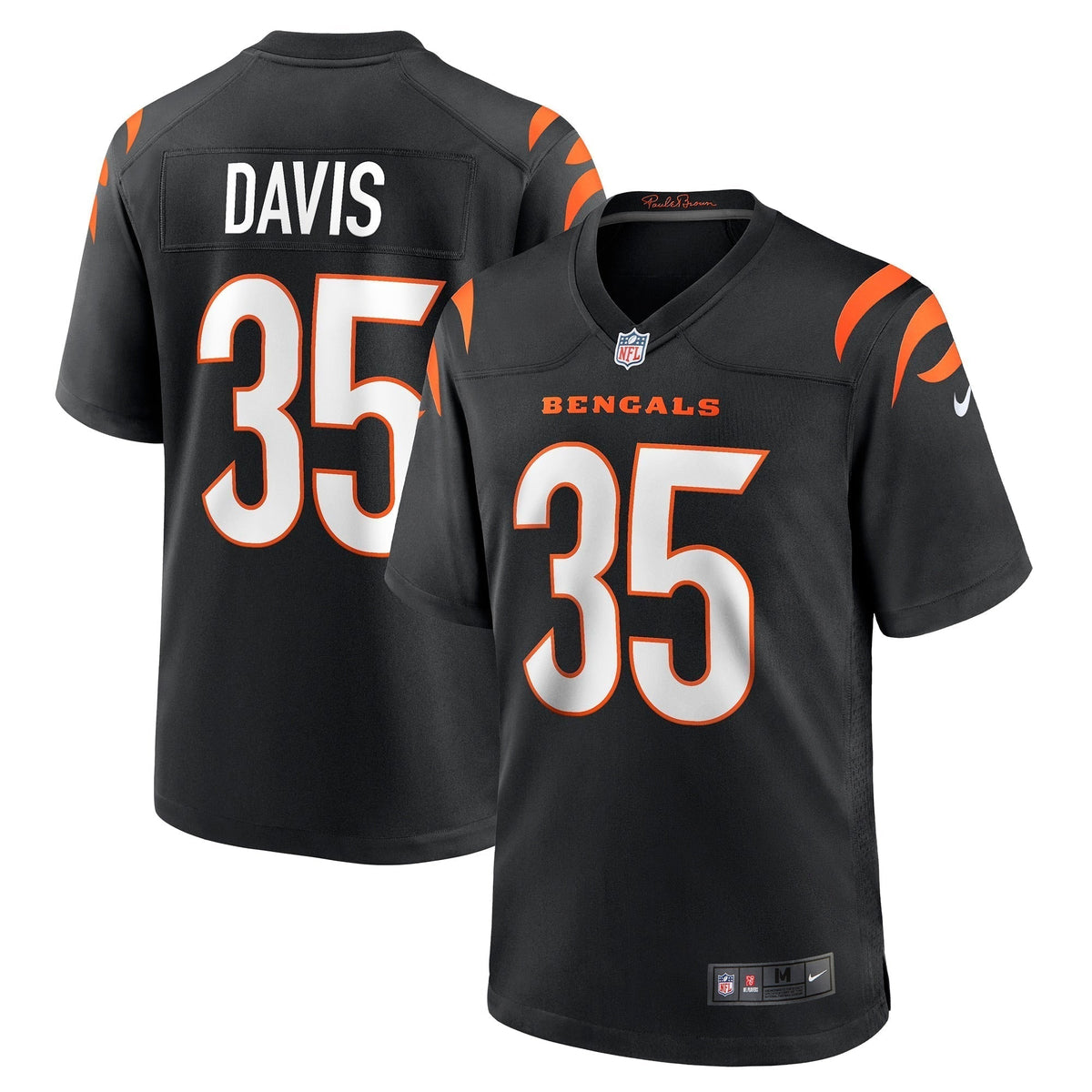 Jalen Davis Cincinnati Bengals Nike Game Jersey - Black football jersey product view 1