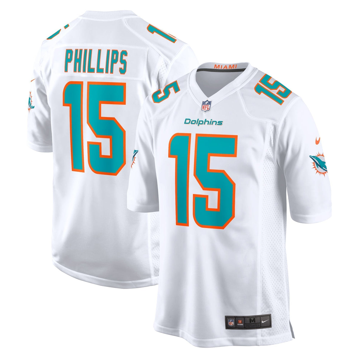 Jaelan Phillips Miami Dolphins Nike Game Jersey - White football jersey product view 1