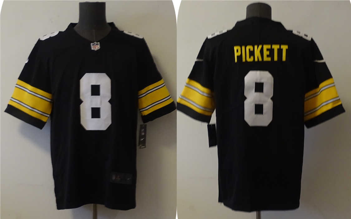 Men's Pittsburgh Steelers Kenny Pickett #8 Black Player Game Jersey1 football jersey product view 1