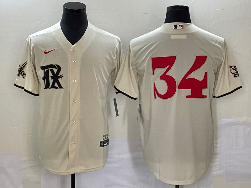 Men's Texas Rangers Nolan Ryan #34 Cream 2023 City Connect Replica Player Jersey1 baseball jersey product view 1