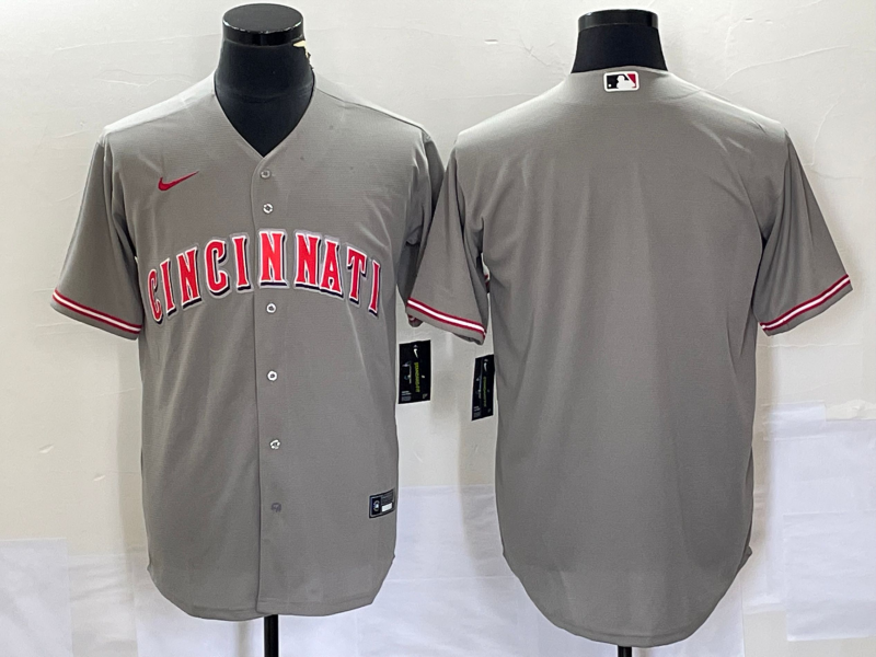 Men's Cincinnati Reds Gray Replica Blank Jersey1 baseball jersey product view 1