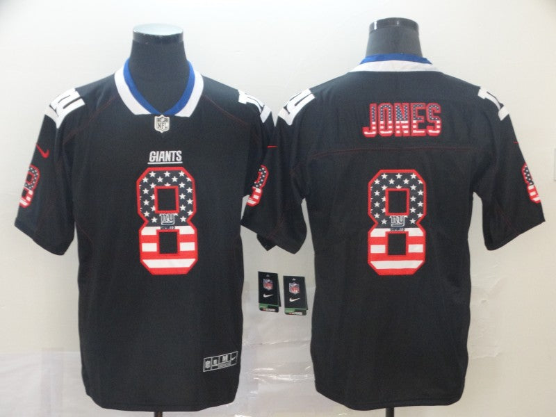 Men's New York Giants Daniel Jones #8 Black Game Player Jersey1 football jersey product view 1