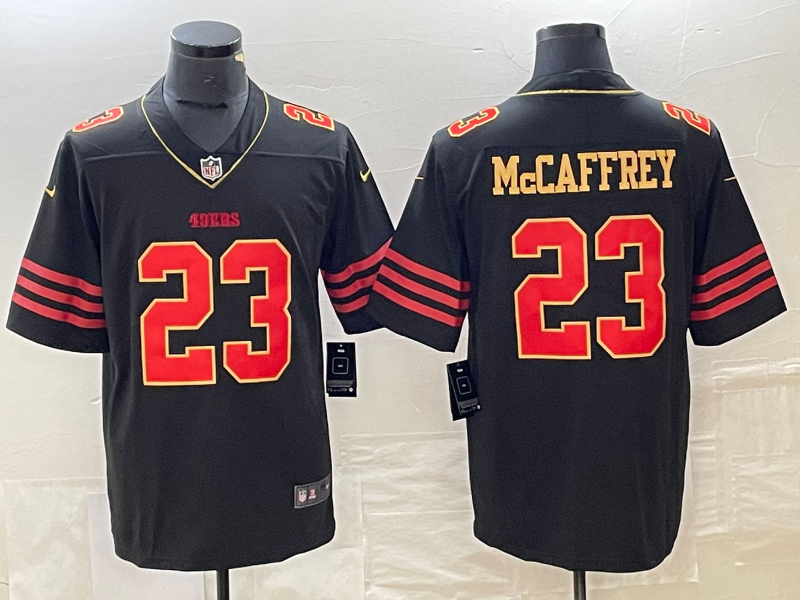 Men's San Francisco 49ers Christian McCaffrey #23 Black Player Jersey1 football jersey product view 1